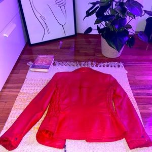 Red Leather-like (s) jacket